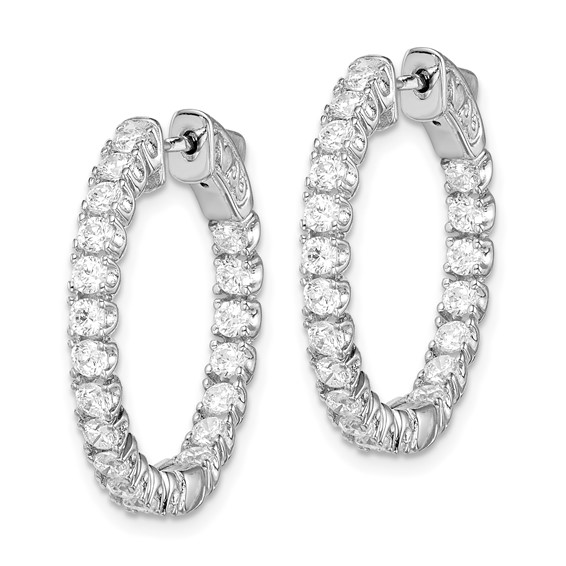 Sterling Silver CZ 2.25mm Hinged Hoops