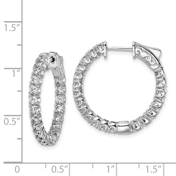 Sterling Silver CZ 2.25mm Hinged Hoops