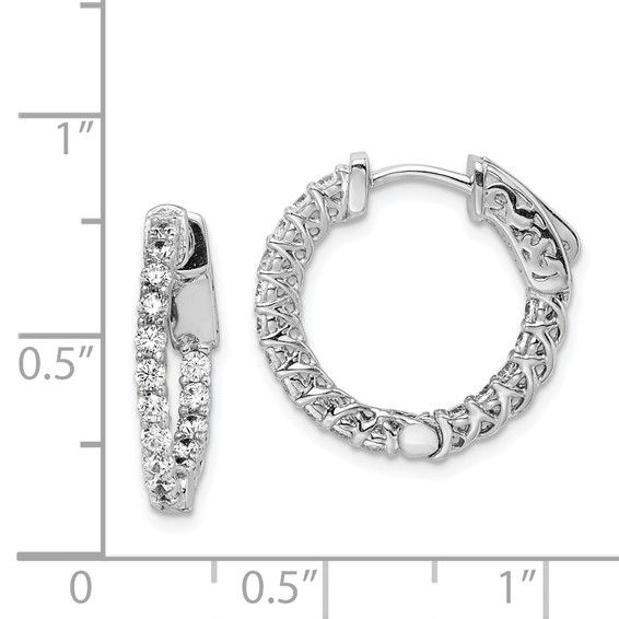 Sterling Silver 2mm CZ Hinged Hoops