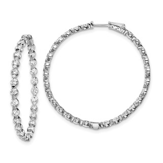 Sterling Silver 3.5mm CZ Hinged Hoops