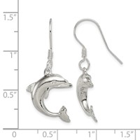 Sterling Silver Dolphin Earrings view 4