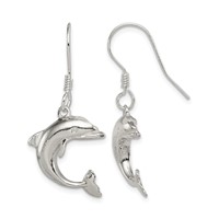 Sterling Silver Dolphin Earrings view 1