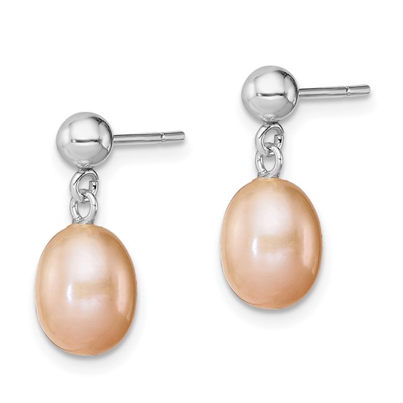 Sterling Silver FWC Pearl Dangle Post Earrings