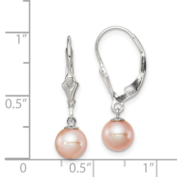 Sterling Silver FWC Pearl Dangle Leverback Earrings
