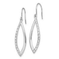 Sterling Silver Rhodium Diam. Dangle Earrings view 2
