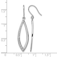 Sterling Silver Rhodium Diam. Dangle Earrings view 4