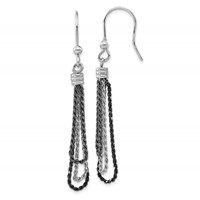 Sterling Silver & Black Rhodium-Plated Chain Dangle Earrings view 1