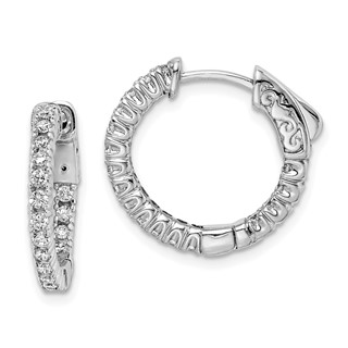 Sterling Silver CZ 1.7mm Hinged Hoops