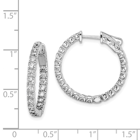 Sterling Silver CZ 2.1mm Hinged Hoops