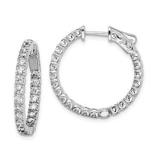 Sterling Silver CZ 2.1mm Hinged Hoops