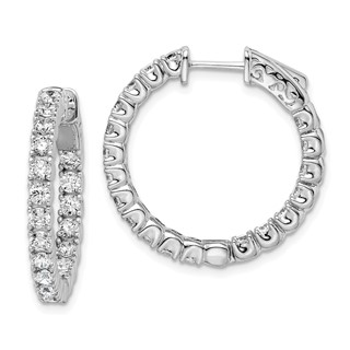 Sterling Silver CZ 2.5mm Hinged Hoops