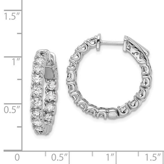 Sterling Silver 3mm CZ Hinged Hoops