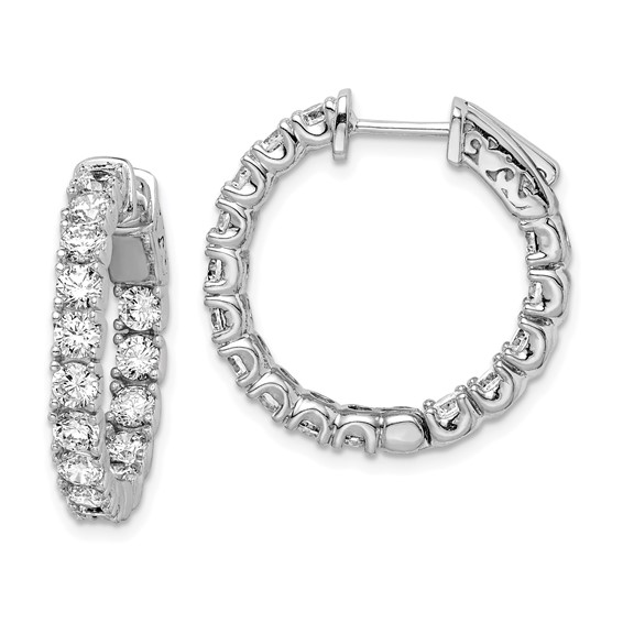 Sterling Silver 3mm CZ Hinged Hoops