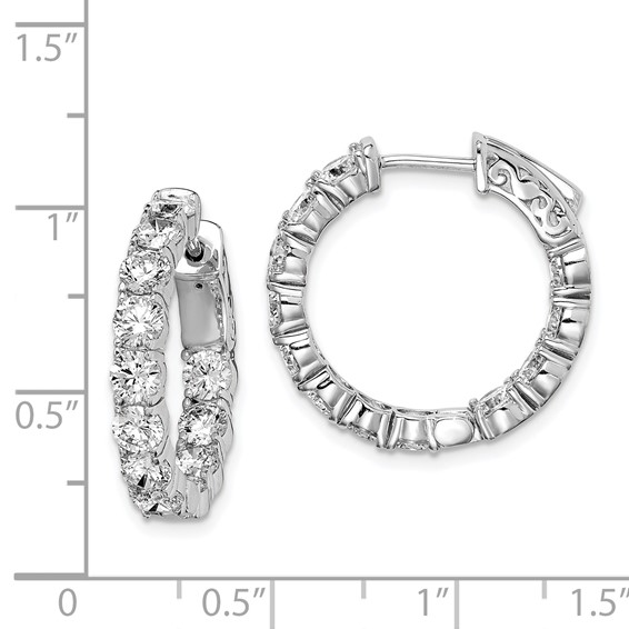 Sterling Silver 3.5mm CZ Hinged Hoops