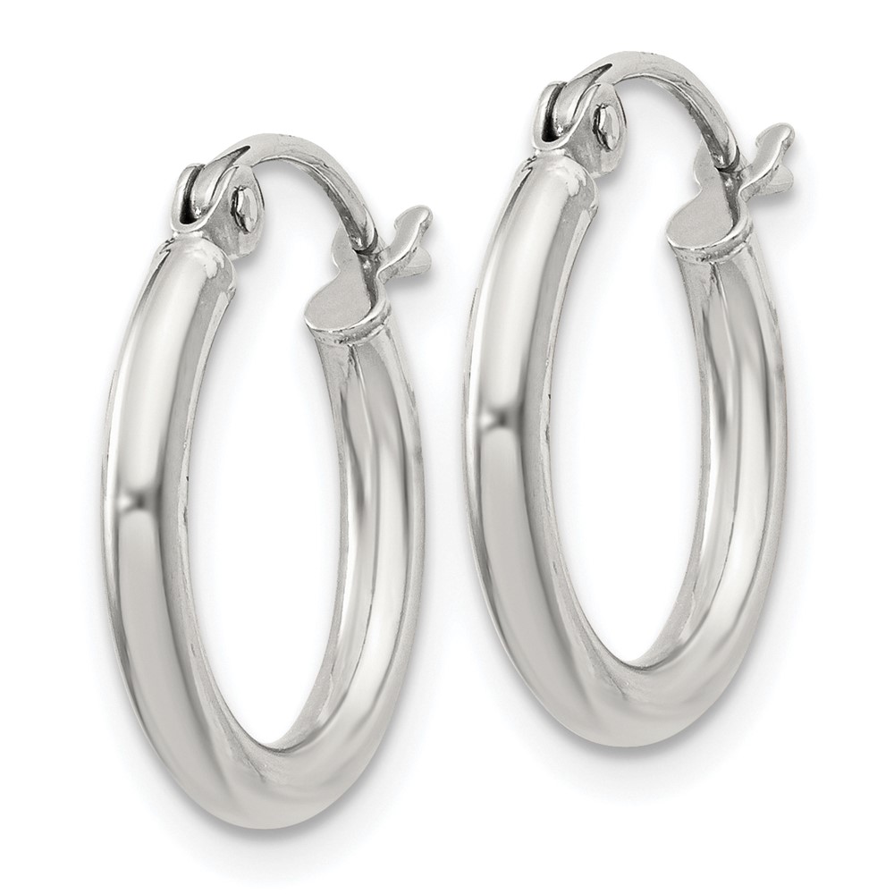 Sterling Silver 2mm Round Hoop Earrings (QE797SP)