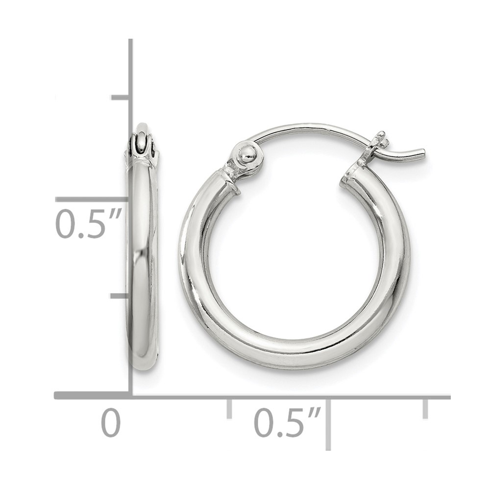 Sterling Silver 2mm Round Hoop Earrings (QE797SP)