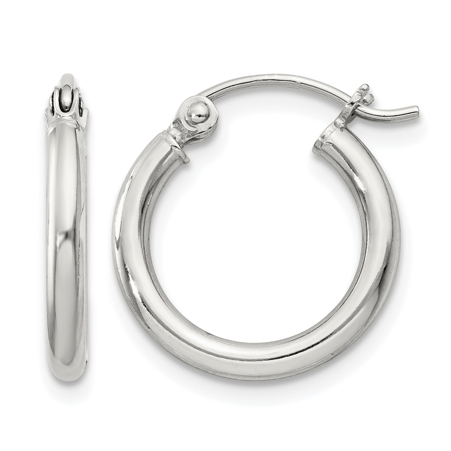 Sterling Silver 2mm Round Hoop Earrings (QE797SP)
