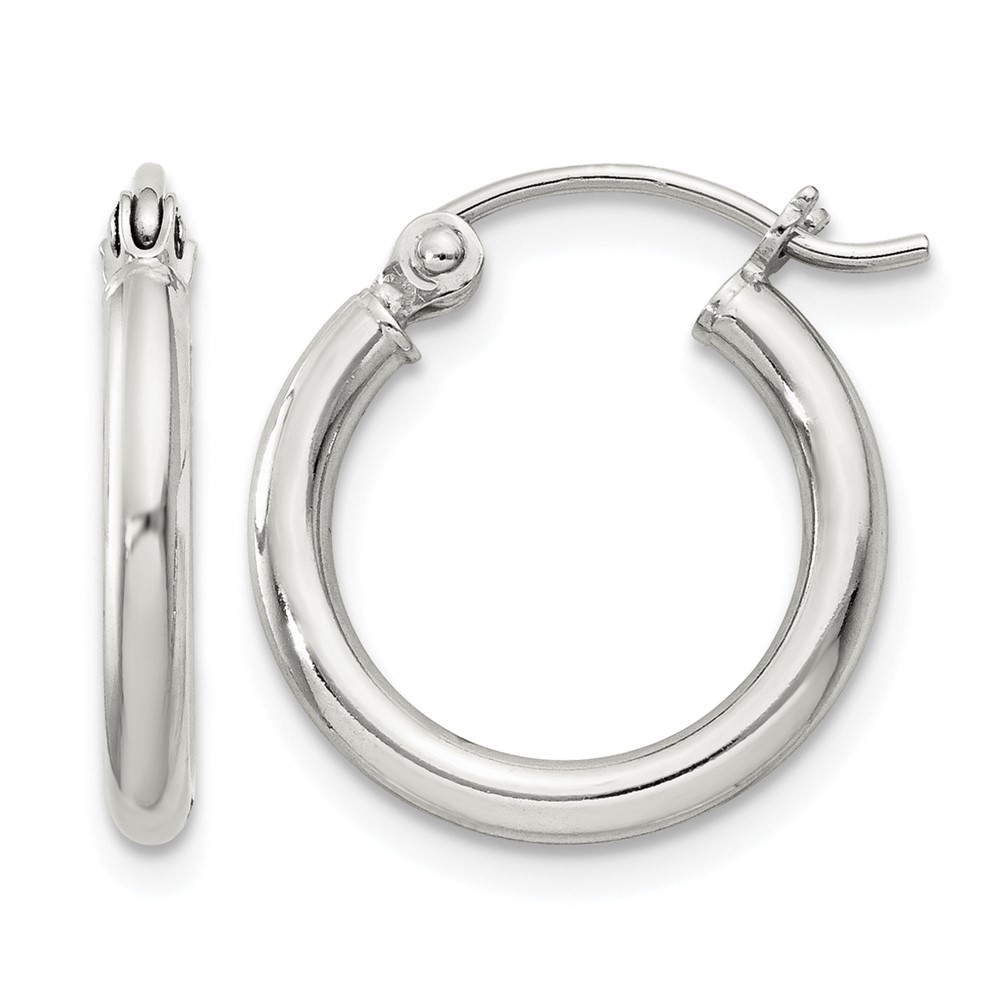 Sterling Silver 2mm Round Hoop Earrings (QE797SP)
