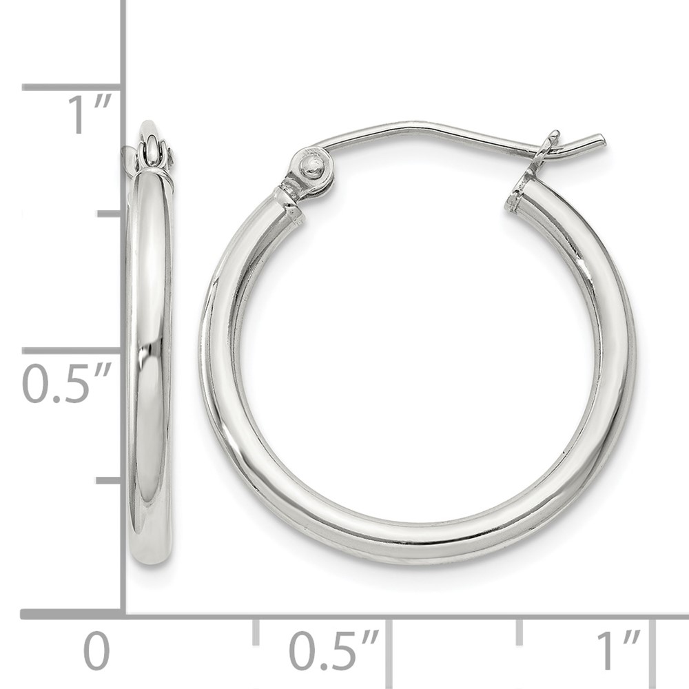Sterling Silver 2mm Round Hoop Earrings (QE798SP)