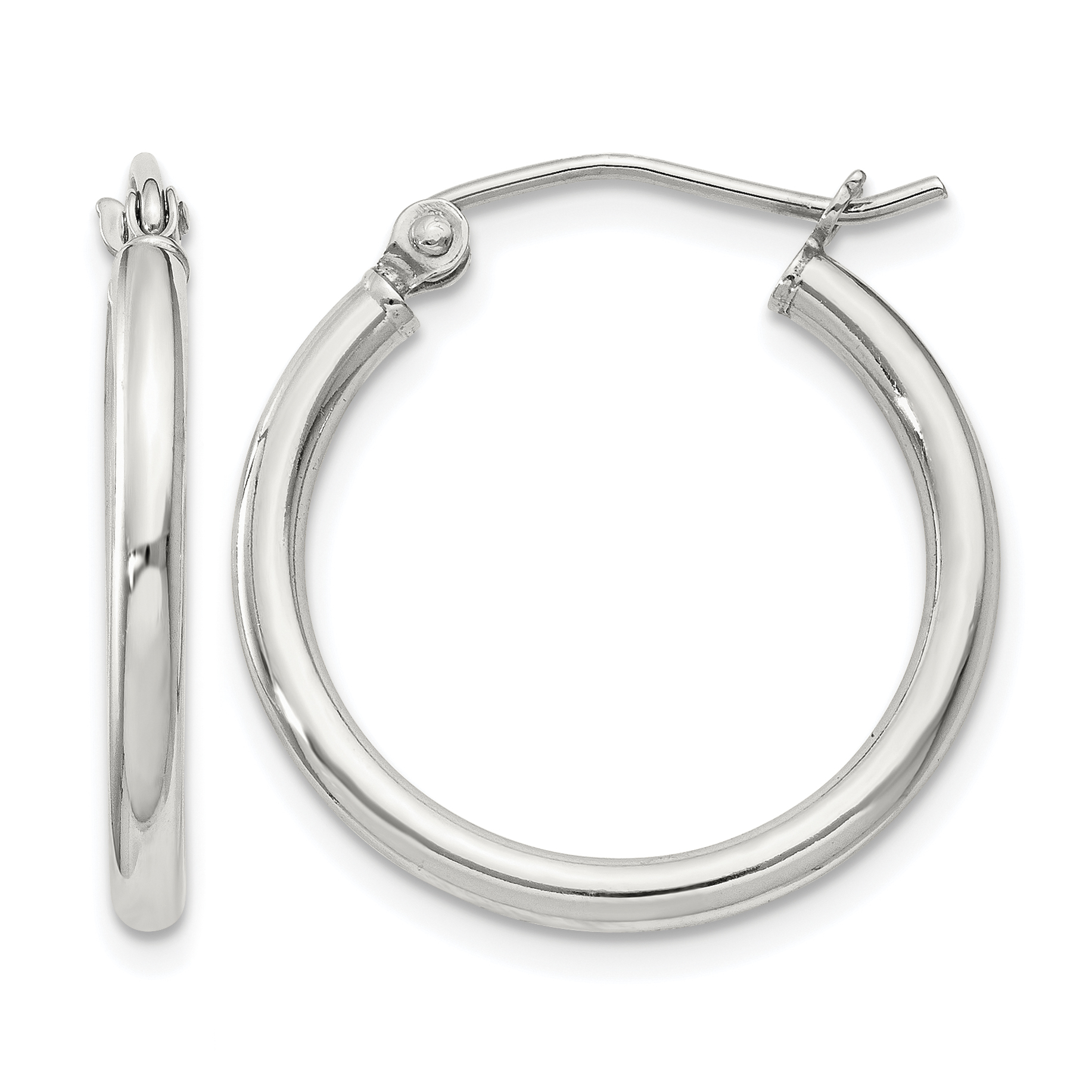 Sterling Silver 2mm Round Hoop Earrings (QE798SP)