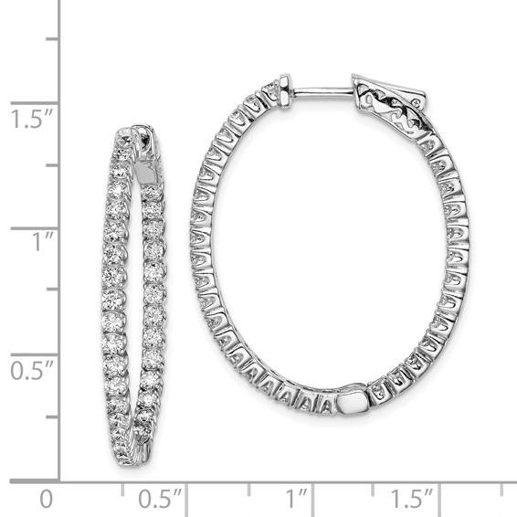Sterling Silver CZ 2mm Hinged Hoops