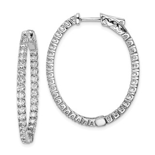 Sterling Silver CZ 2mm Hinged Hoops