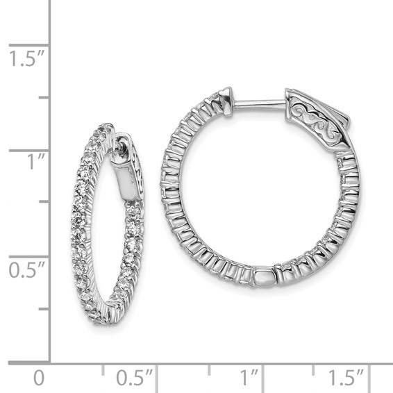 Sterling Silver 1.7mm CZ Hinged Hoops