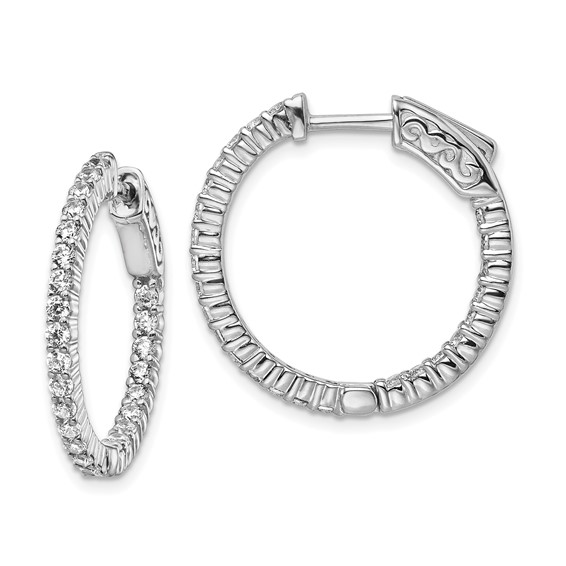 Sterling Silver 1.7mm CZ Hinged Hoops