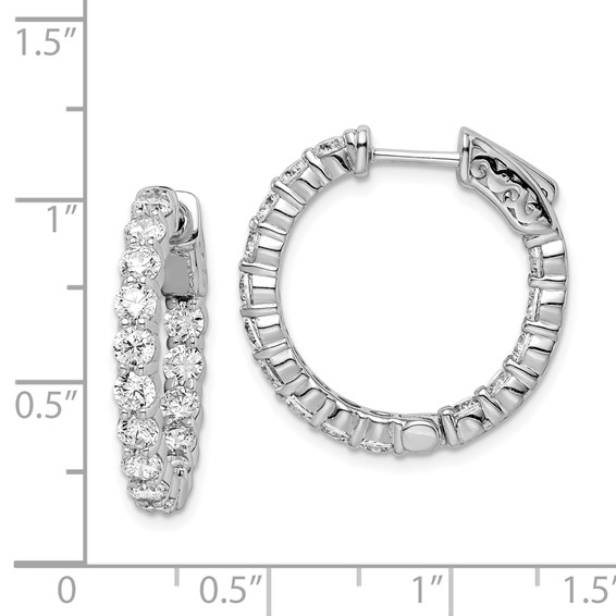 Sterling Silver 3mm CZ Hinged Hoops