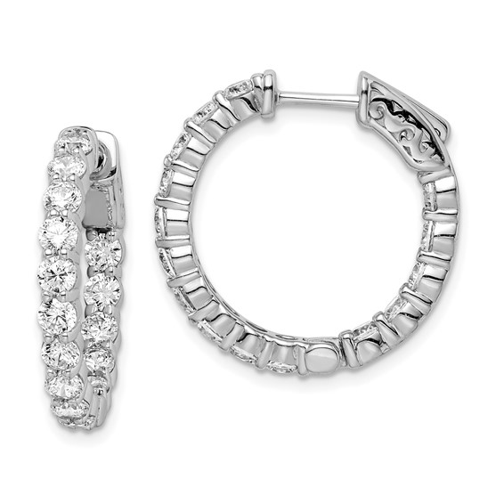 Sterling Silver 3mm CZ Hinged Hoops