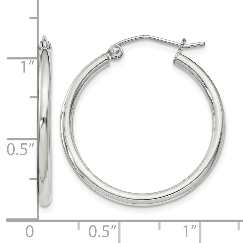 Sterling Silver 2mm Round Hoop Earrings (QE800SP)