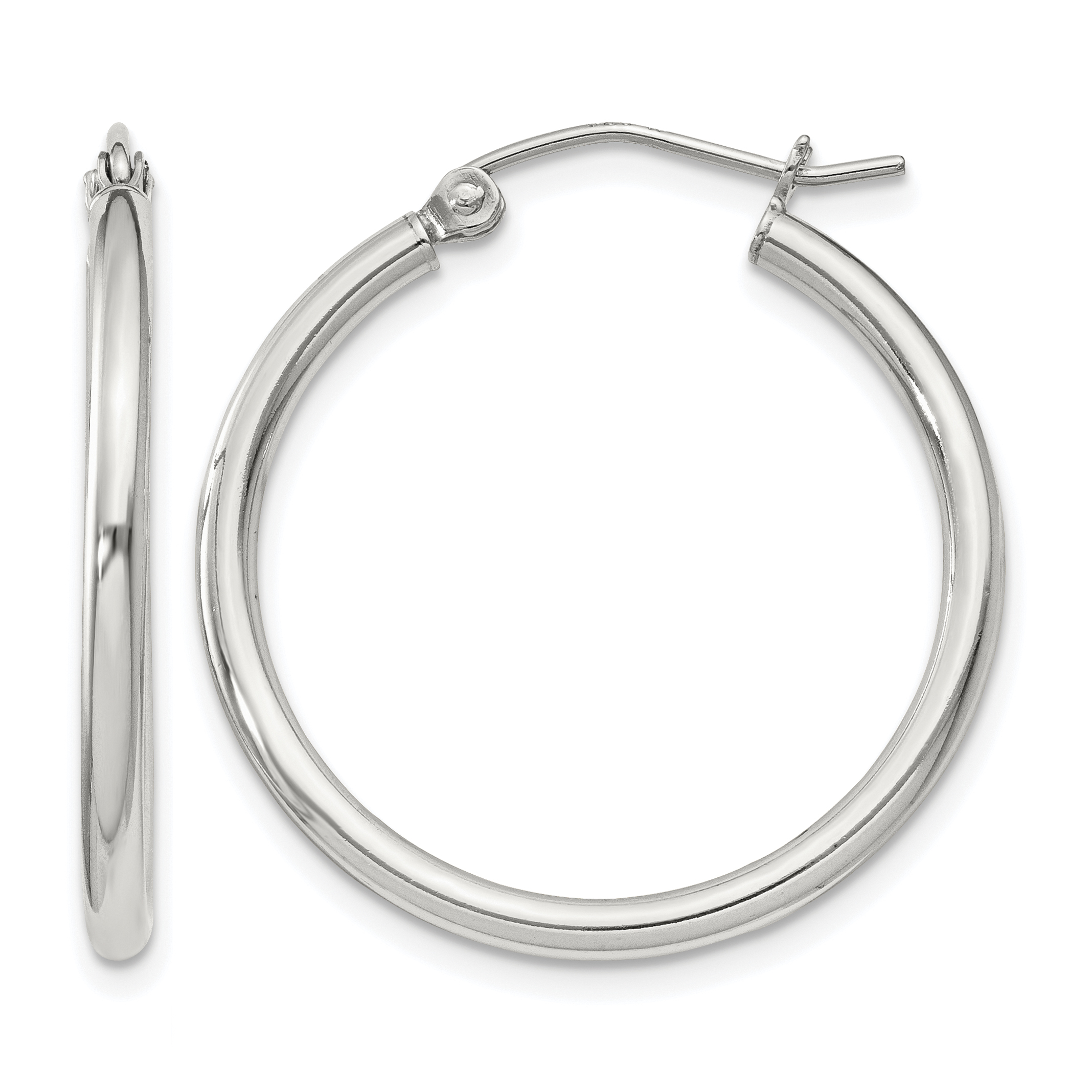 Sterling Silver 2mm Round Hoop Earrings (QE800SP)