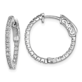 Sterling Silver CZ 1.3mm Hinged Hoops
