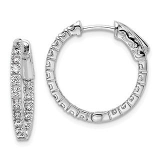 Sterling Silver CZ 1.9mm Hinged Hoops