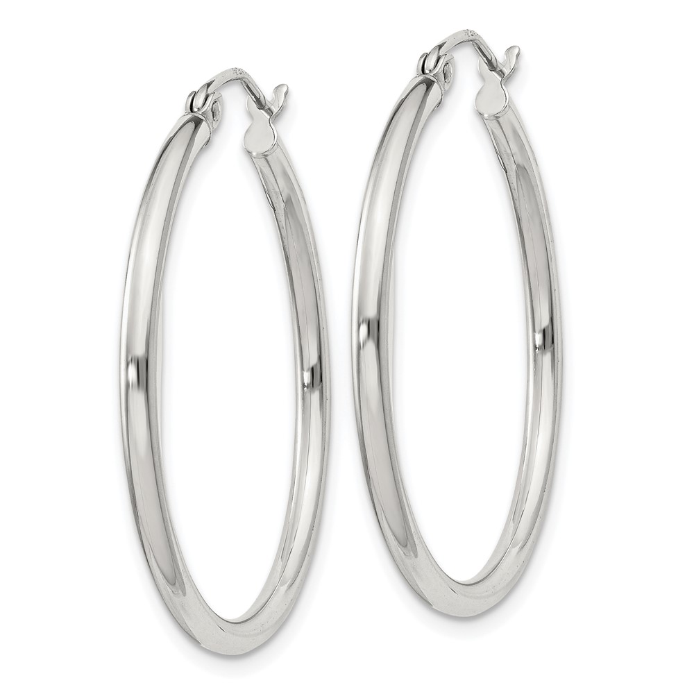 Sterling Silver 2mm Round Hoop Earrings (QE802SP)