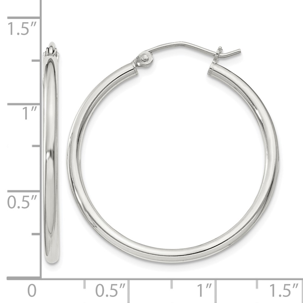 Sterling Silver 2mm Round Hoop Earrings (QE802SP)