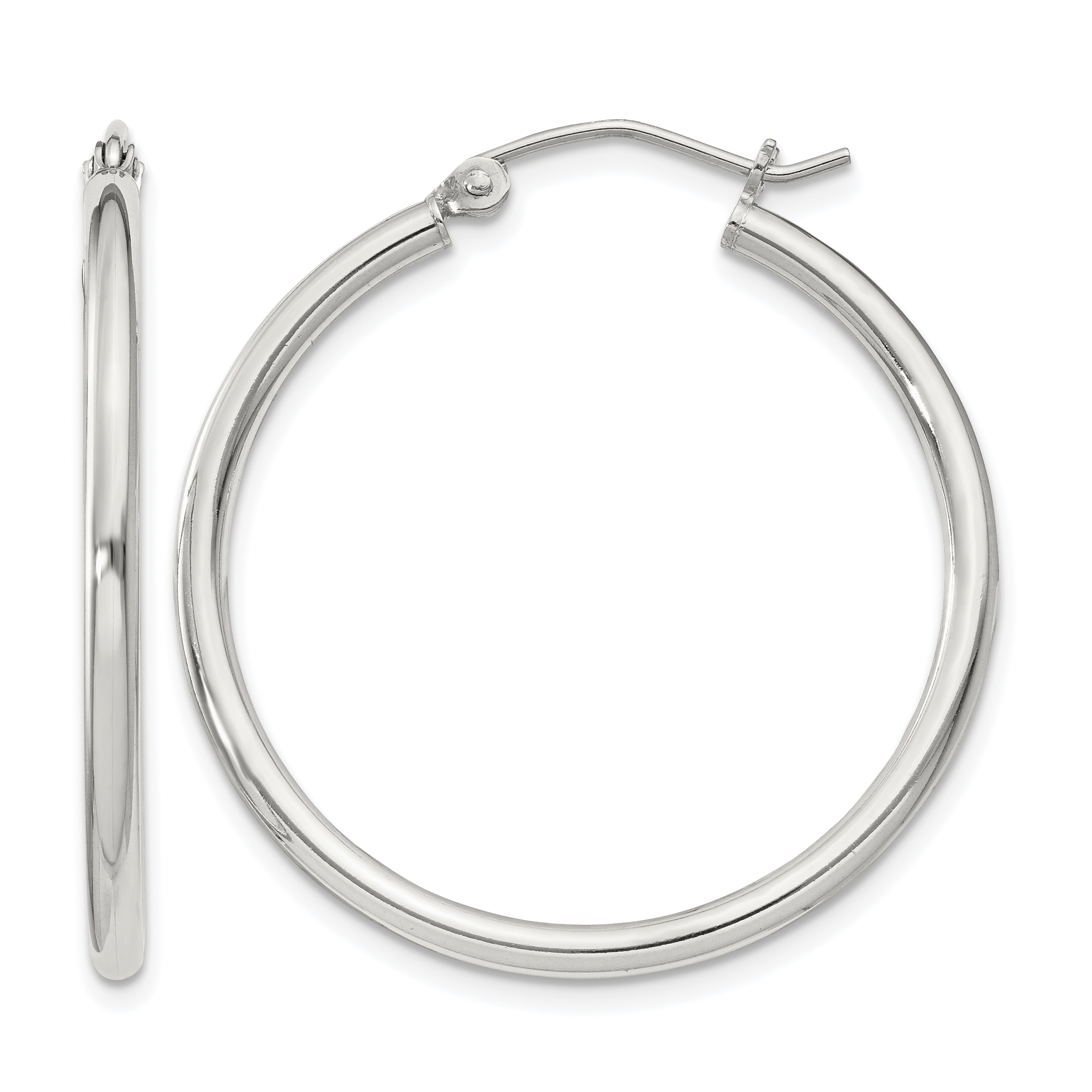 Sterling Silver 2mm Round Hoop Earrings (QE802SP)