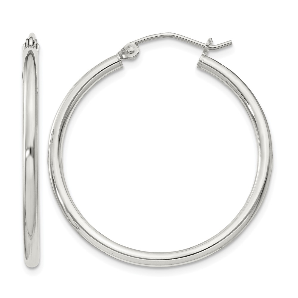 Sterling Silver 2mm Round Hoop Earrings (QE802SP)