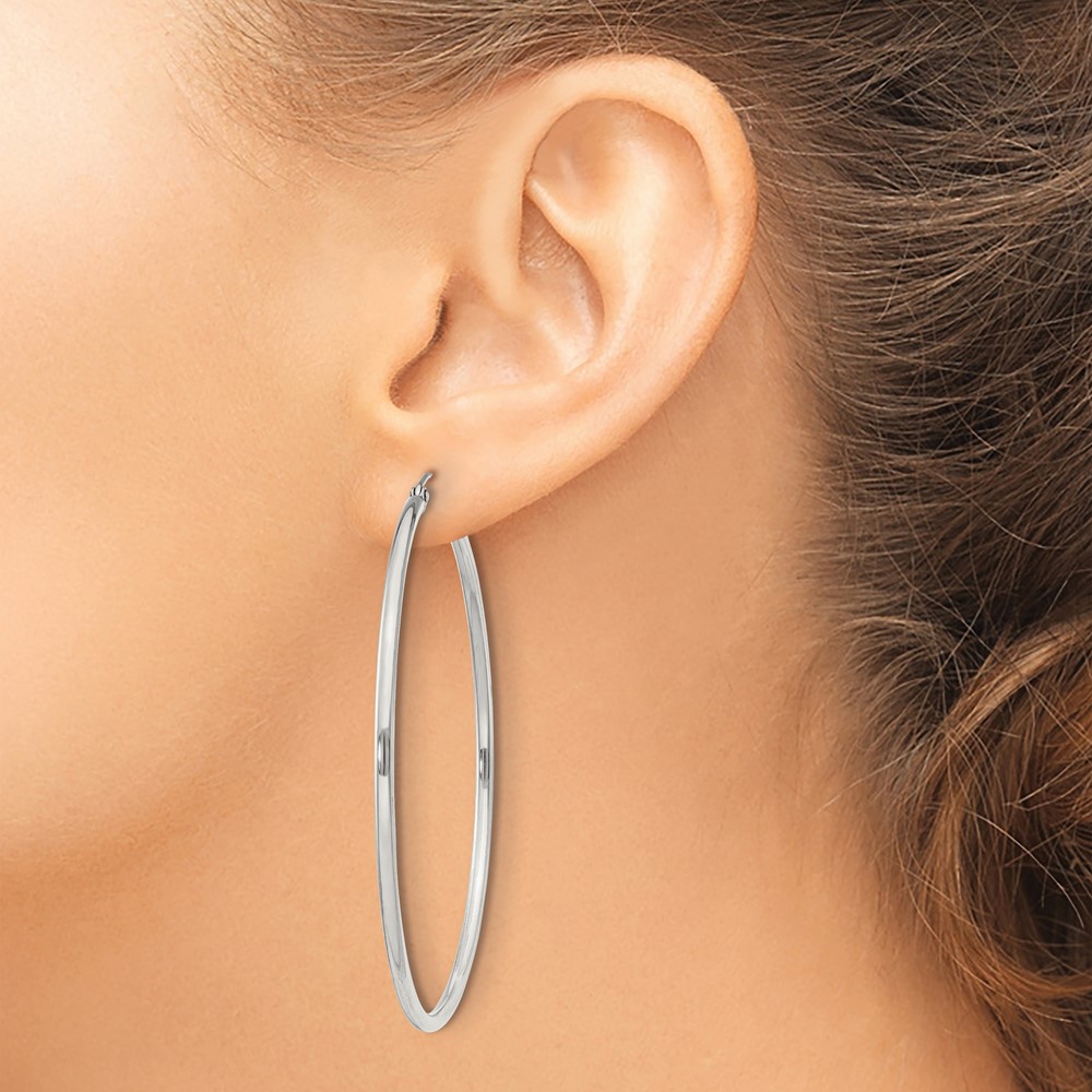 Sterling Silver 2mm Round Hoop Earrings (QE803SP)