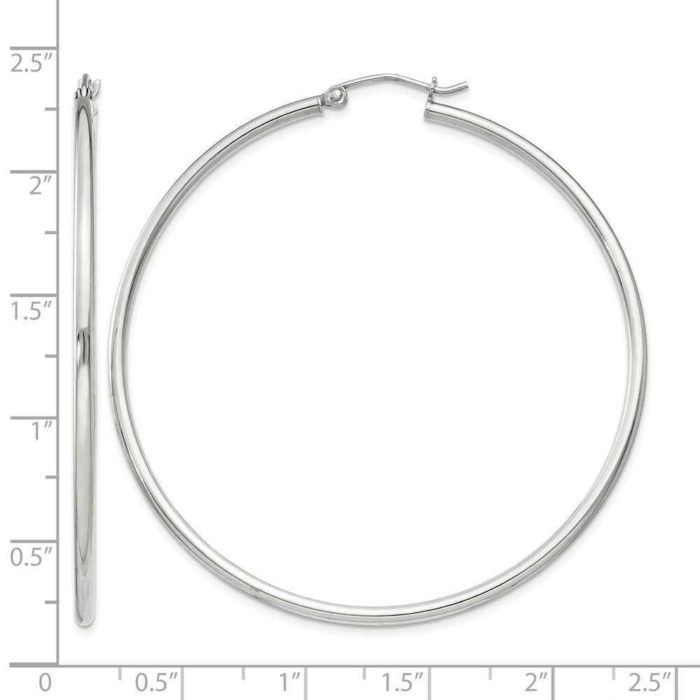 Sterling Silver 2mm Round Hoop Earrings (QE803SP)