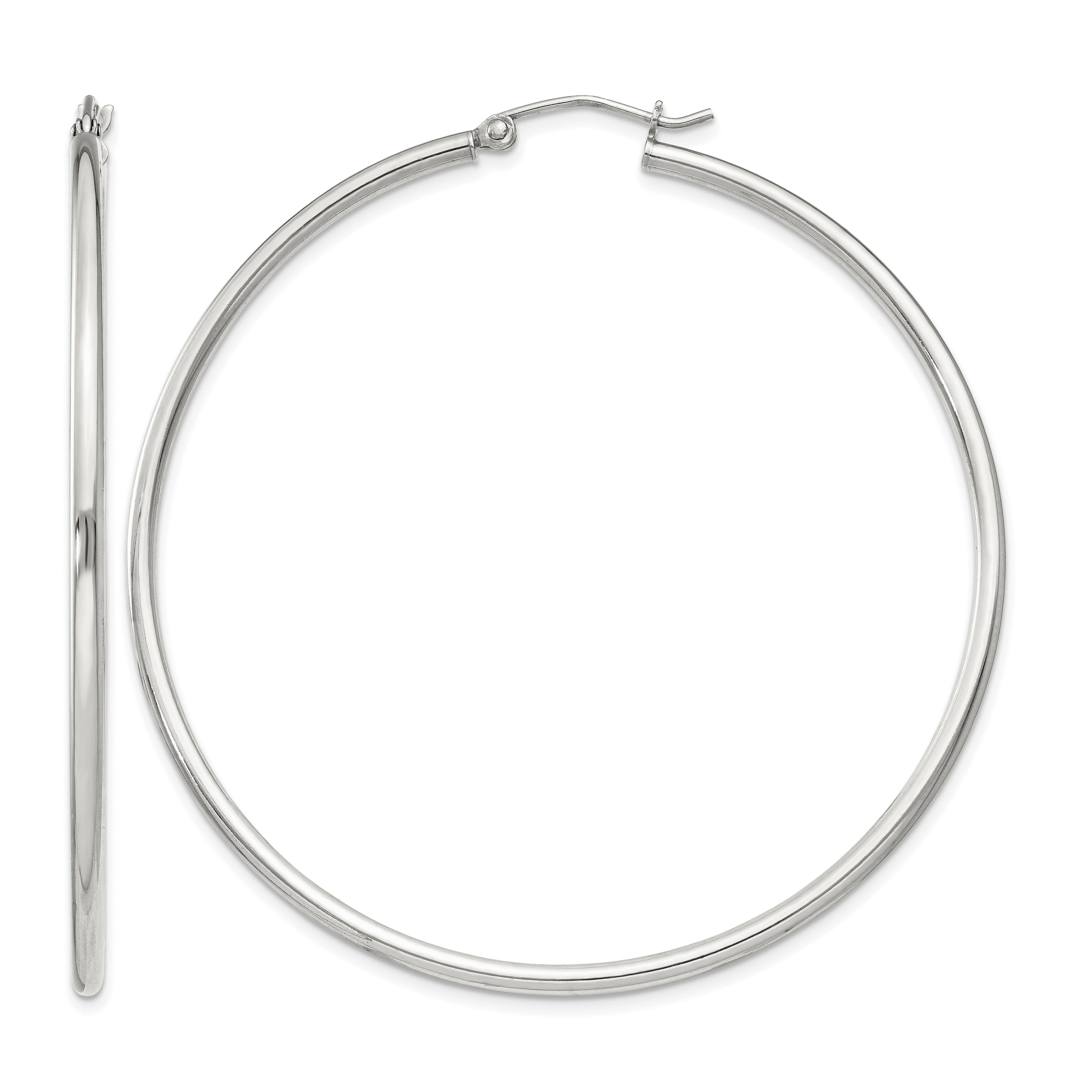 Sterling Silver 2mm Round Hoop Earrings (QE803SP)