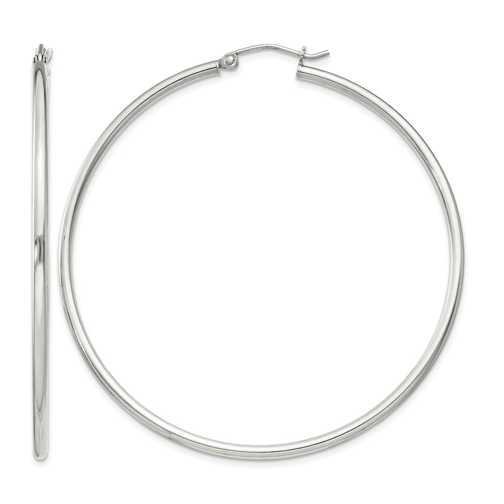 Sterling Silver 2mm Round Hoop Earrings (QE803SP)