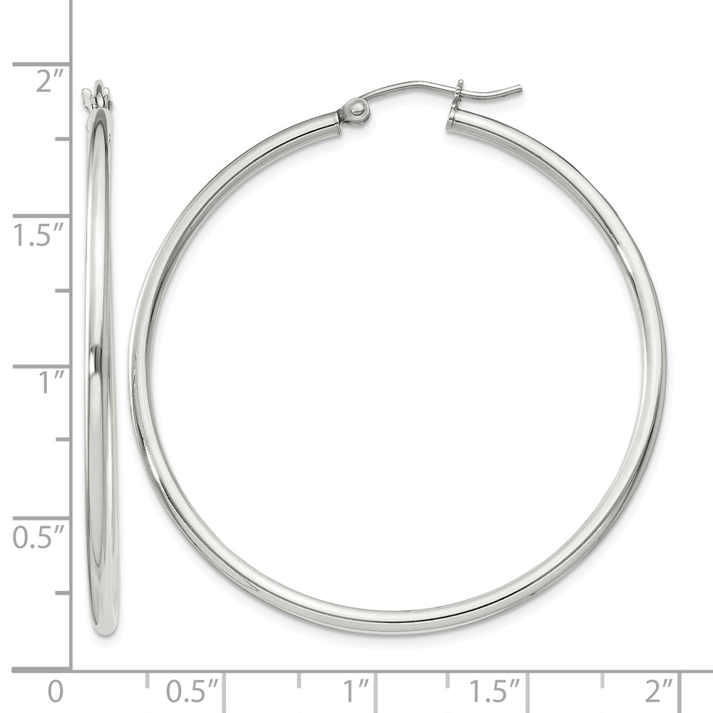 Sterling Silver 2mm Round Hoop Earrings (QE804SP)