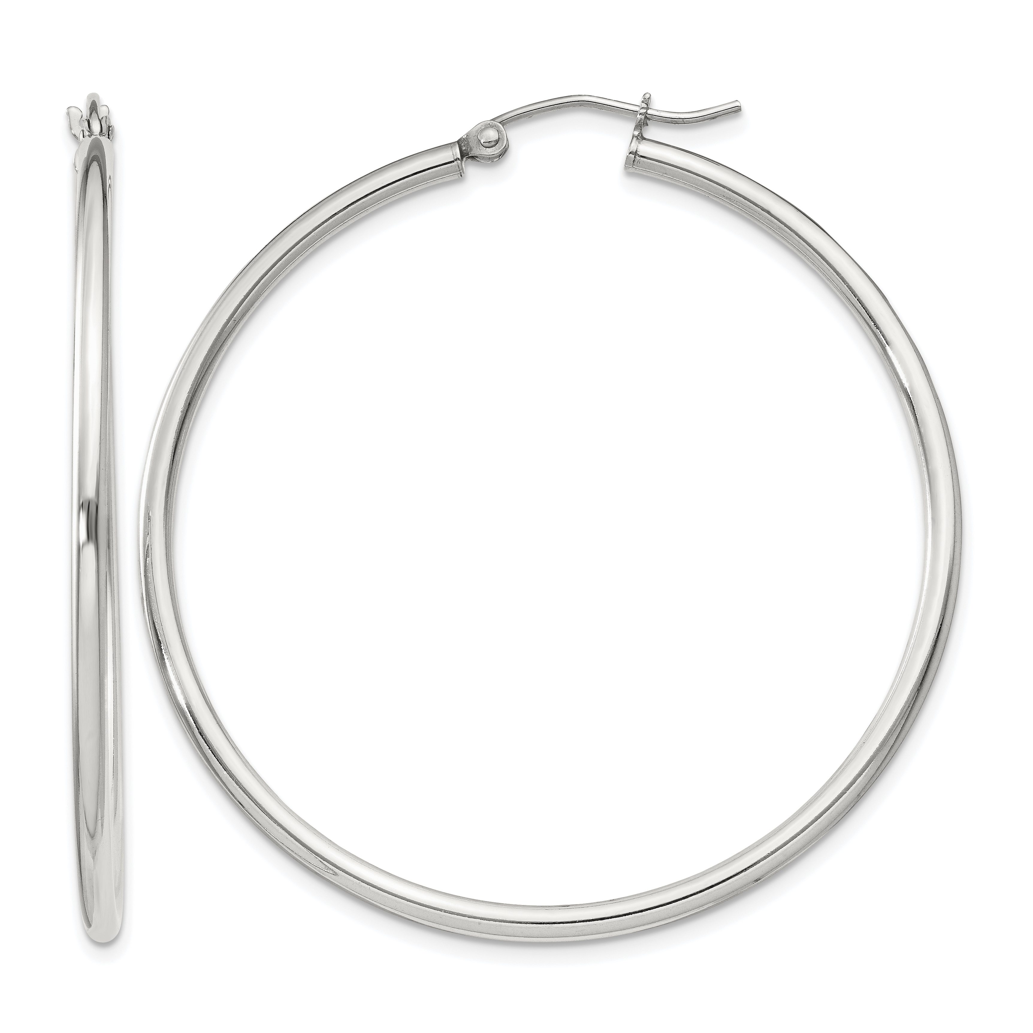 Sterling Silver 2mm Round Hoop Earrings (QE804SP)