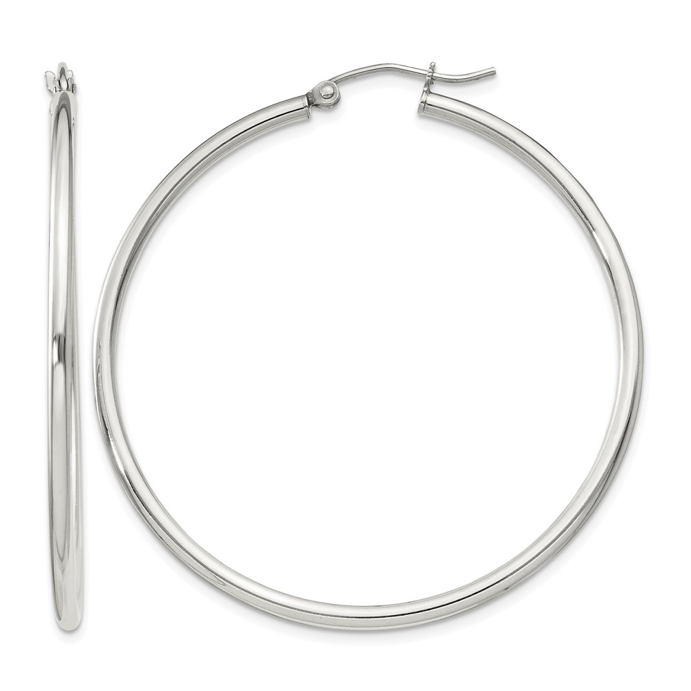 Sterling Silver 2mm Round Hoop Earrings (QE804SP)