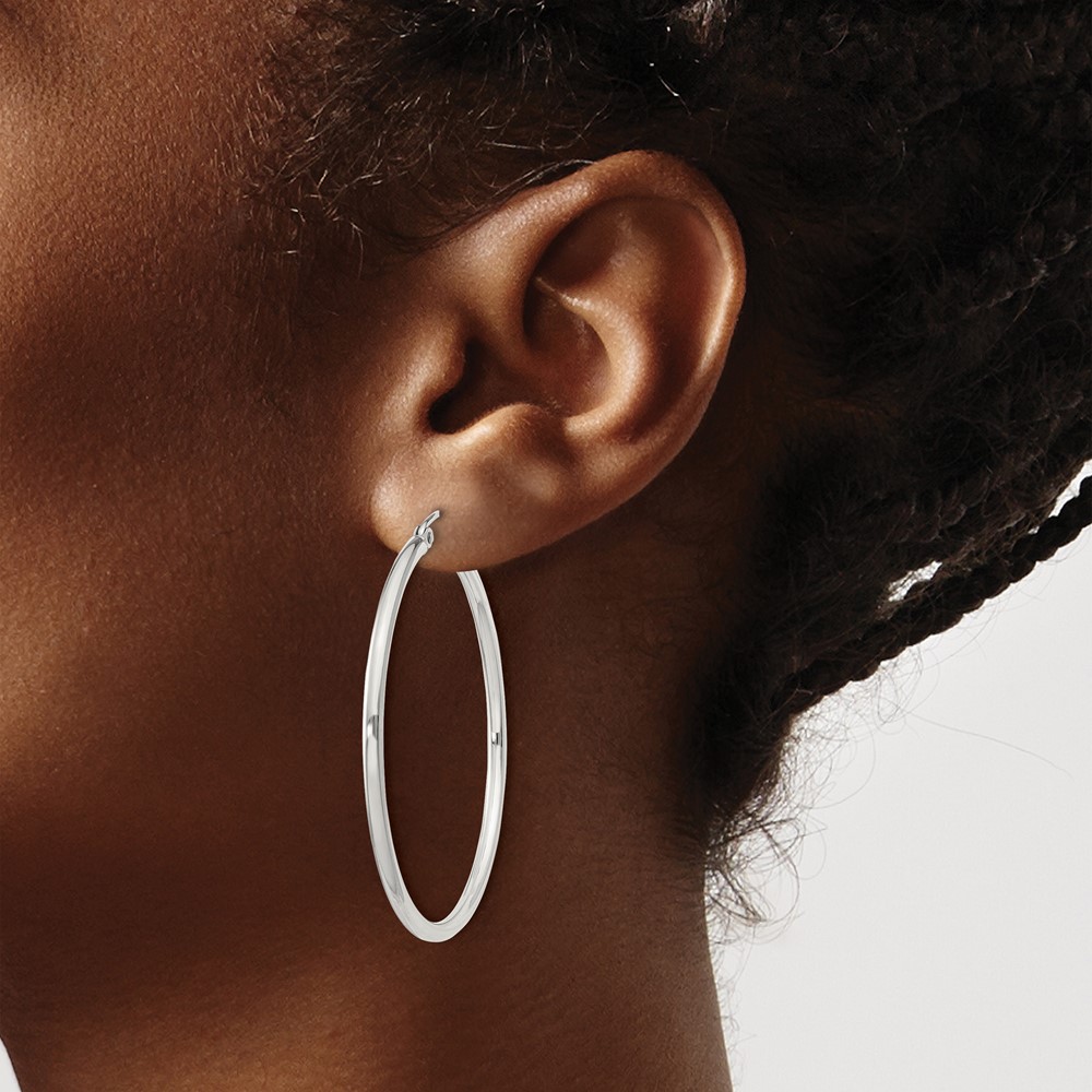 Sterling Silver 2mm Round Hoop Earrings (QE805SP)