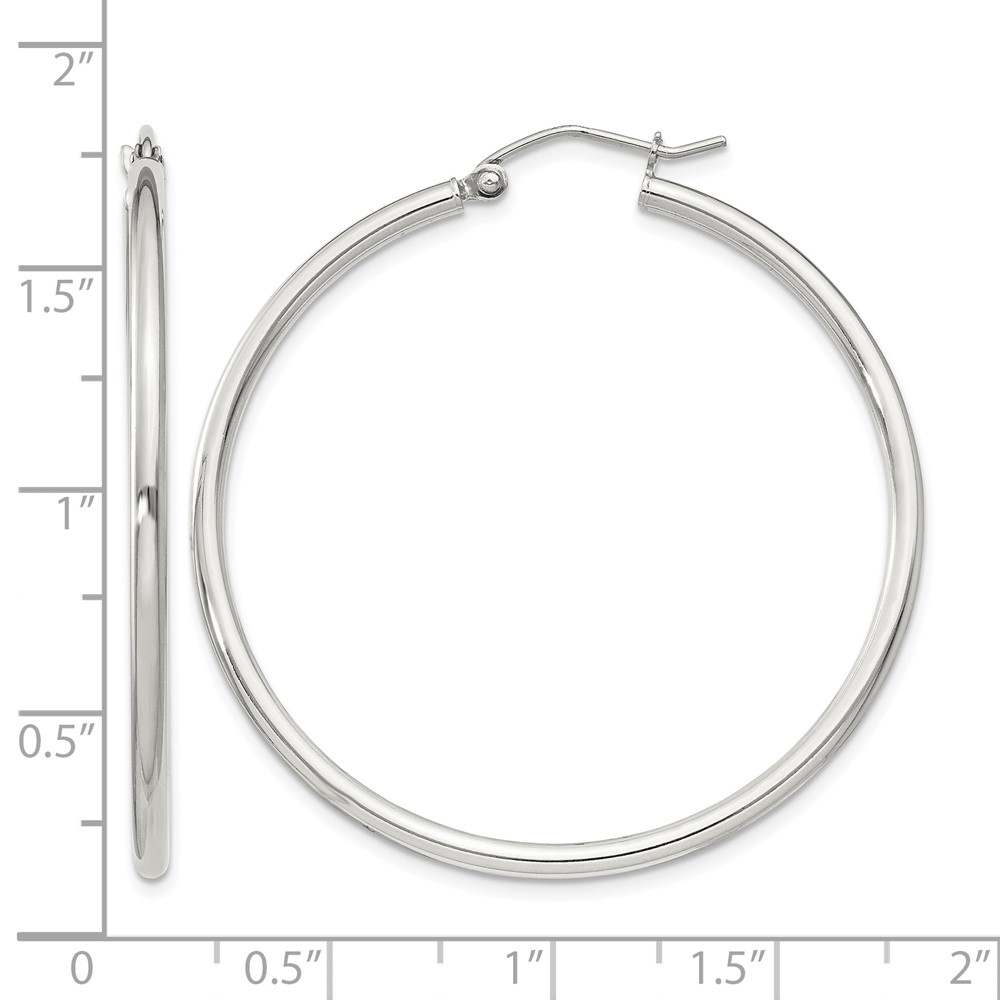Sterling Silver 2mm Round Hoop Earrings (QE805SP)