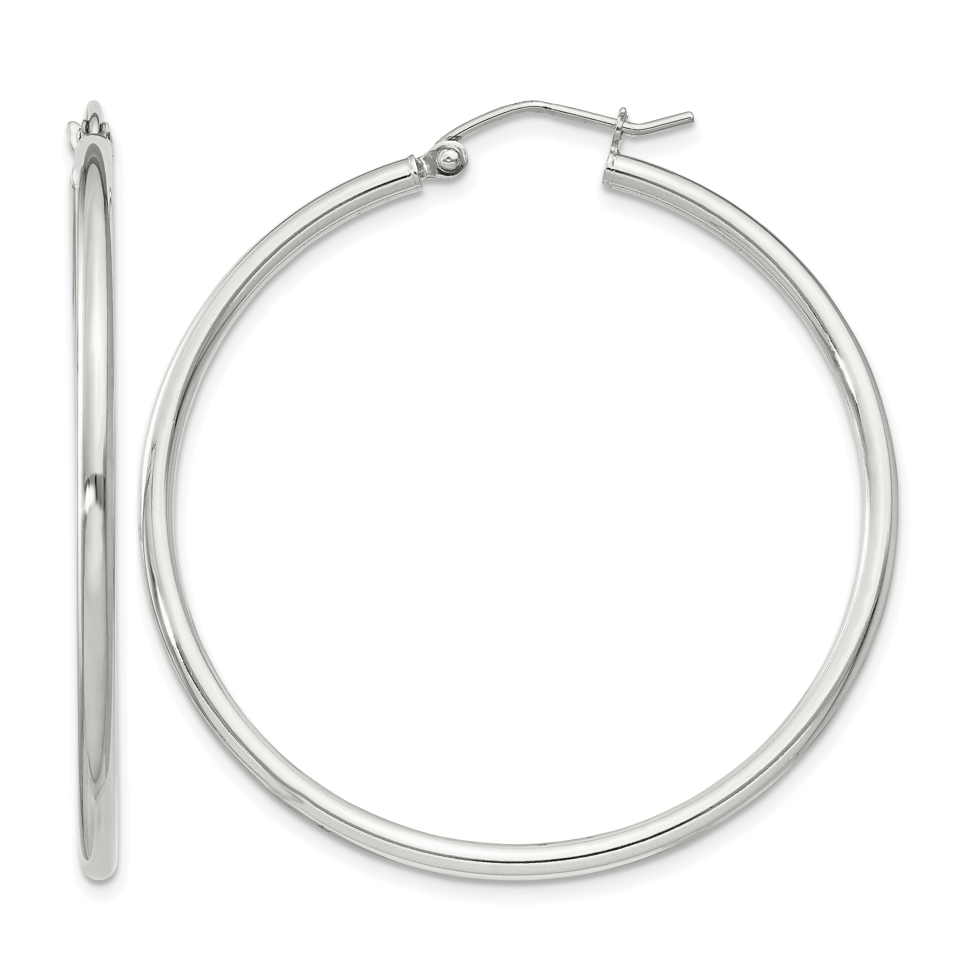 Sterling Silver 2mm Round Hoop Earrings (QE805SP)