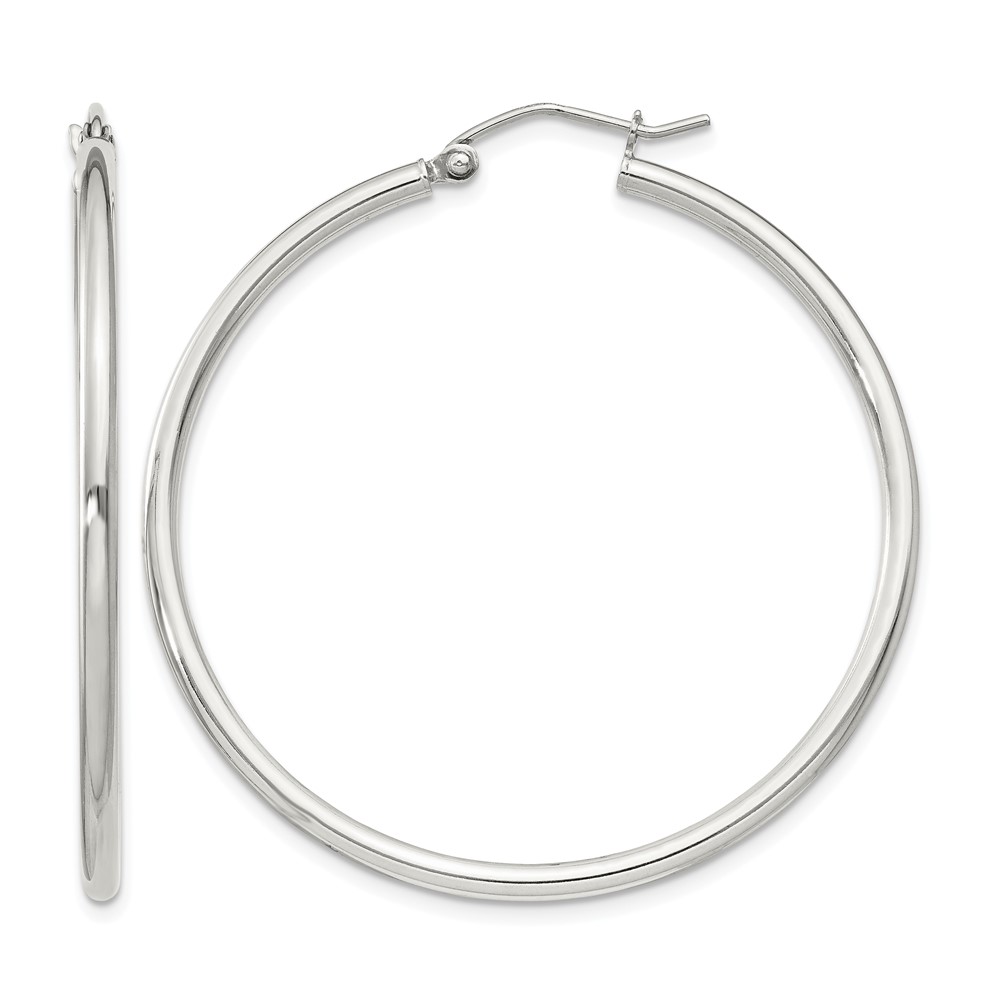 Sterling Silver 2mm Round Hoop Earrings (QE805SP)