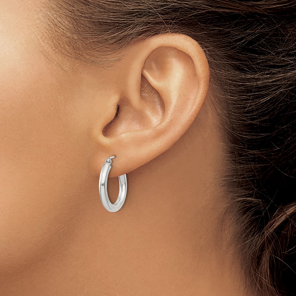 Sterling Silver 3mm Round Hoop Earrings (QE807SP)